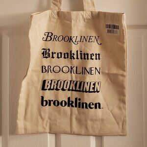 Brooklinen 100% Cotton Tote Bag Natural Cream Beige New Yorker Typeface New NWT